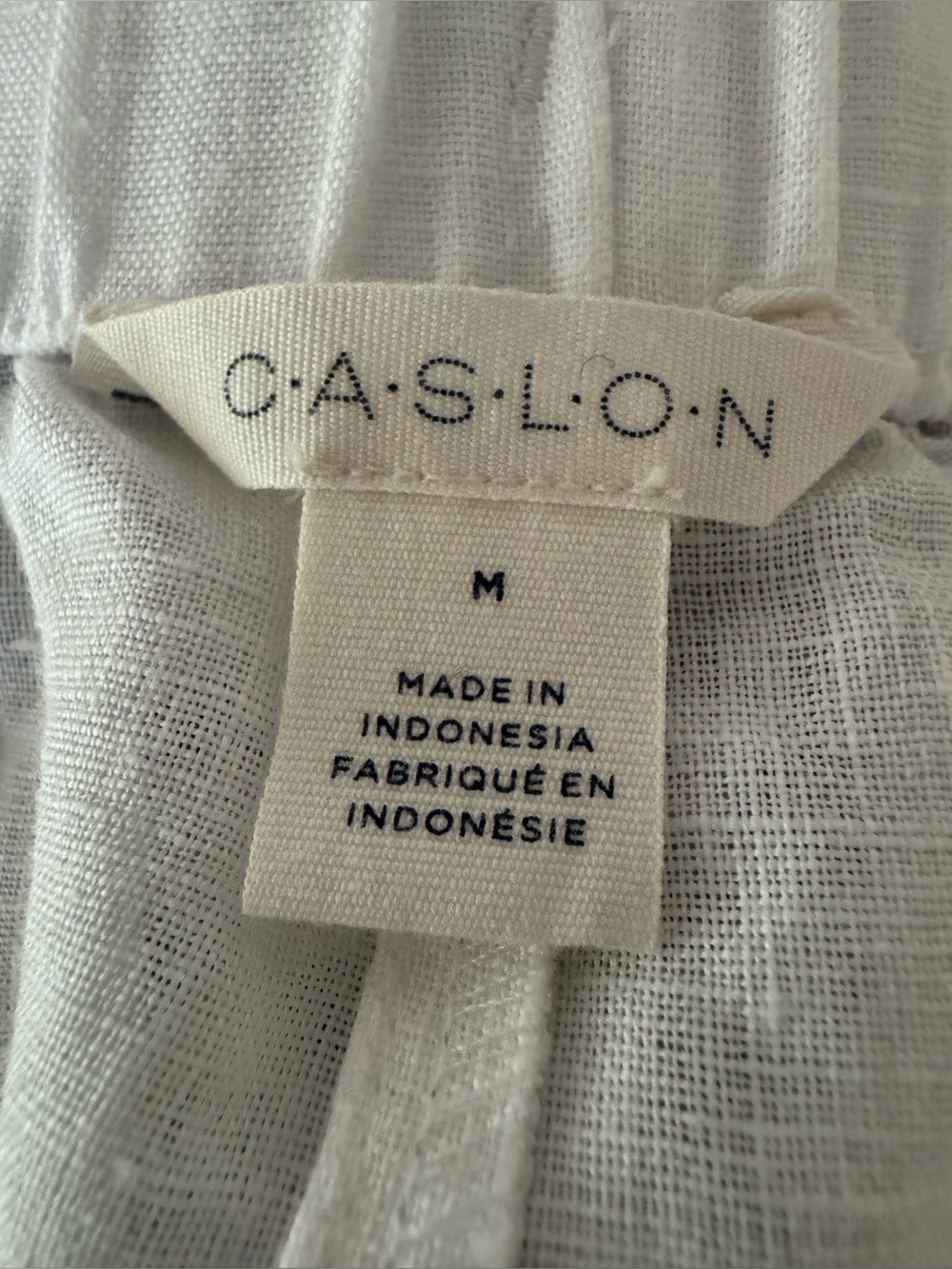 Caslon Sz M white linen wide leg flowy pants - Picture 3 of 8